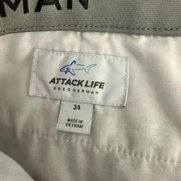 Greg Norman Attack Life Golf Shorts Men's 34 Multi-Color Print Green/gray - Picture 4 of 5